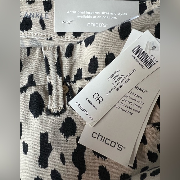 Chico’s Cheetah Ankle Pants - 0R- NWT - Picture 4 of 5